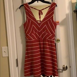 Orange woven knit dress